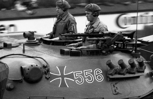 Parade of the Bundeswehr on the 20th anniversary of the founding of NATO in April 1969 at Dortmund Airport