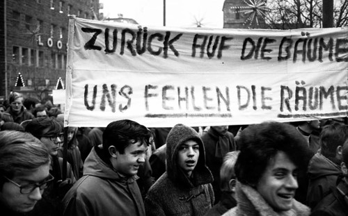 Students in the Ruhr area in the years 1965 to 1971 demonstrated in the Ruhr cities of Dortmund