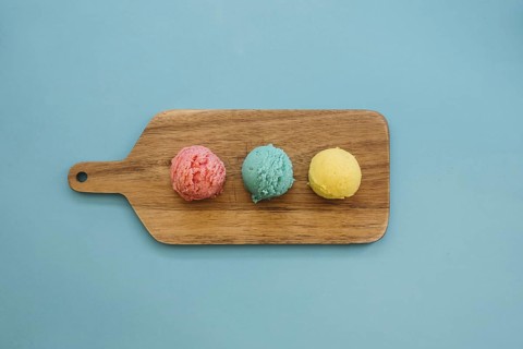 Ice cream concept with three balls