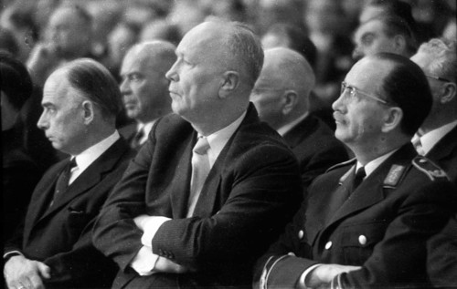 Franz Josef Strauss at a conference with Bundeswehr military personnel in the Ruhr area