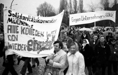 The dismissal of workers at the Mannesmann factory after a spontaneous strike not led by the union provoked protests by Mannesmann workers in Duisburg and other locations on 7 November 1973 and solida...