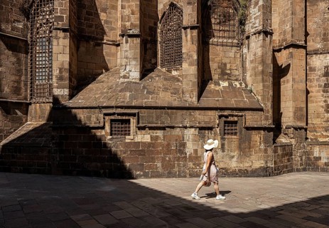 Rear of La Catedral de la Santa Creu in the Barri Gotic district