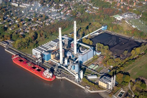 Aerial view of the Wedel combined heat and power plant