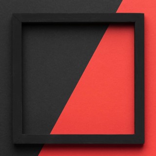 Black frame with copy space flat lay