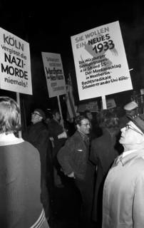 Cologne leftists demonstrated against neo-Nazis and international fascism through the city centre on 10. 11. 1968