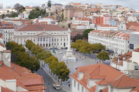 Rossio Square as seen from the elevador de santa Justa