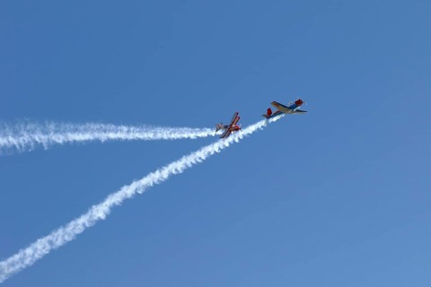 Yak and Biplane demonstration flight