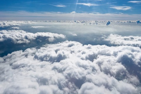 View from above stratocumulus clouds cluster layer clouds