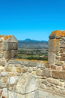 View on the Auvergne volcanoes from the tower of Montpeyroux labelled Les Plus Beaux Villages de France