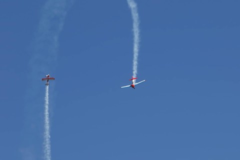 Yak and Biplane demonstration flight