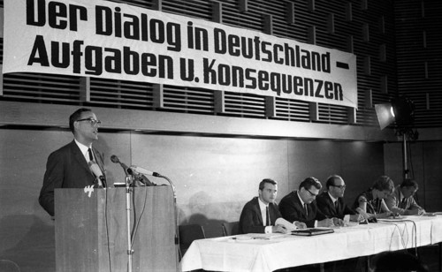 Dialogue in Germany was the motto of a conference of youth associations from East and West in June 1966 in the town hall in Oberhausen