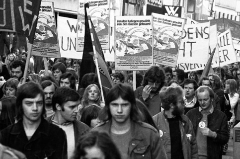 A demonstration initiated by the German Federation of Trade Unions