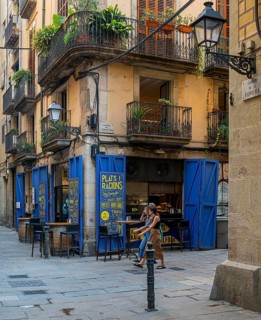 Small Spanish bodega in the alleys of Barcelona