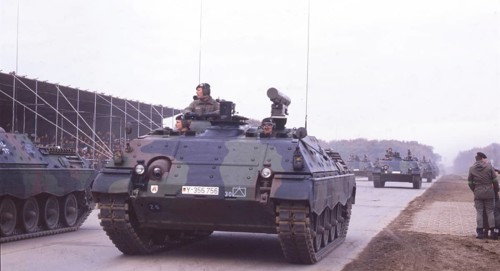 Bergen. Field parade of the Bundeswehr on the 30th anniversary of the founding of the Bundeswehr on 13. 11. 1985