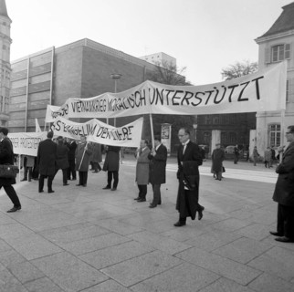 Those who support the Vietnam War betray the gospel of love. Pastors protest. With these slogans and sometimes wearing their robes