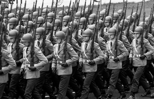 Parade of the Bundeswehr on the 20th anniversary of the founding of NATO in April 1969 at Dortmund Airport