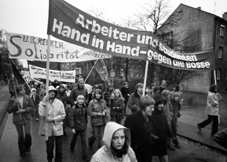 The dismissal of workers at the Mannesmann factory after a spontaneous strike not led by the union provoked protests by Mannesmann workers in Duisburg and other locations on 7 November 1973 and solida...