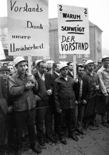 4000 workers of the steelworks Suedwestfalen AG took to the streets in Hagen on 4 October 1971 to protest for their jobs