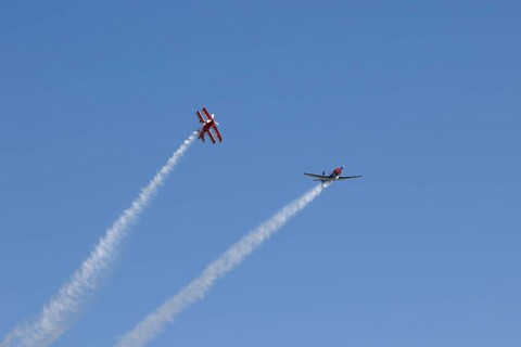 Yak and Biplane demonstration flight