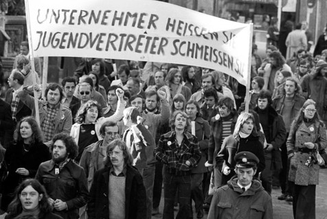 A demonstration initiated by the German Federation of Trade Unions