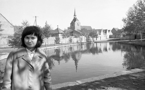 The picture was taken in the years 1965 to 1971 and shows a photographic impression of everyday life in this period of the GDR. Halle district . LPG. Chairman with new car