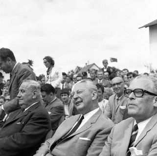Federal Chancellor Kurt-Georg Kiesinger in 1969 opens the campaign for the 1969 federal election in his constituency of Loerrach