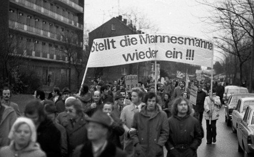 The dismissal of workers at the Mannesmann factory after a spontaneous strike not led by the union provoked protests by Mannesmann workers in Duisburg and other locations on 7 November 1973 and solida...
