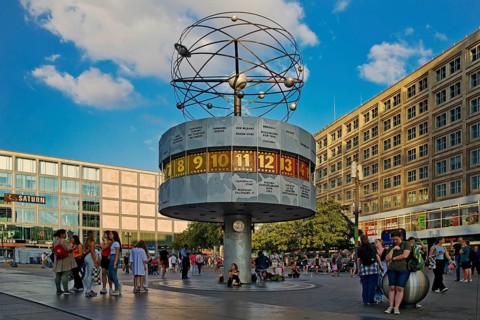 Urania World Time Clock on Alexanderplatz