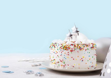 Birthday cake with sprinkles