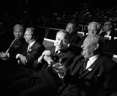 The SPD party conference of 1-5-6. 1966 in the Dortmund Westfalenhalle. Carlo Schmid