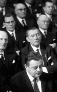 Franz Josef Strauss at a conference with Bundeswehr military personnel in the Ruhr area
