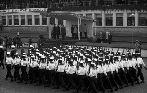 Parade of the Bundeswehr on the 20th anniversary of the founding of NATO in April 1969 at Dortmund Airport