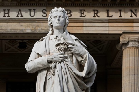 Schiller Monument by Reinhold Begas on Gendarmenmarkt in front of the concert hall