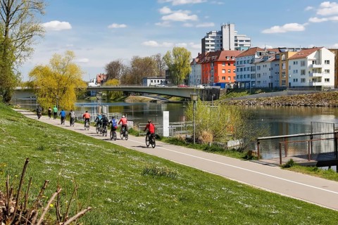 Cyclists on the Danube