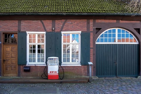 Old petrol pump in the former Asbeck Monastery