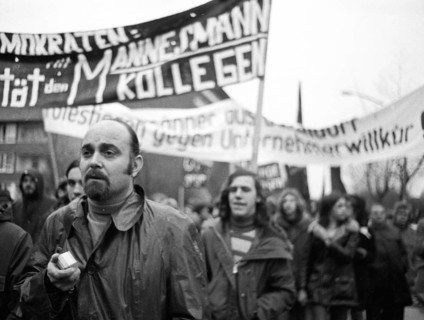 The dismissal of workers at the Mannesmann factory after a spontaneous strike not led by the union provoked protests by Mannesmann workers in Duisburg and other locations on 7 November 1973 and solida...