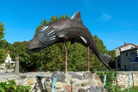 Sculpture of a salmon