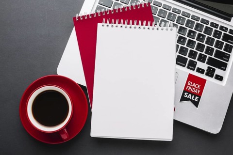 Black friday notebook mock up
