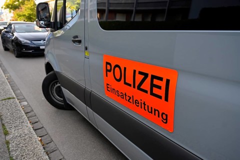 Van with police command lettering