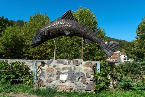 Sculpture of a salmon