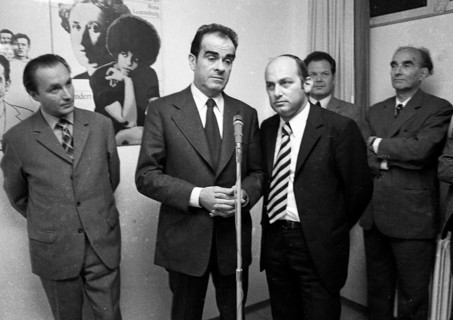 The visit of the head of the French Communist Party Georges Marchais to the German communists of the DKP on 20 October 1973 in Essen. Kurt Bachmann