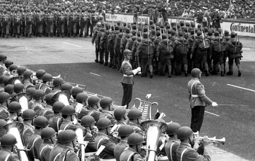 Parade of the Bundeswehr on the 20th anniversary of the founding of NATO in April 1969 at Dortmund Airport