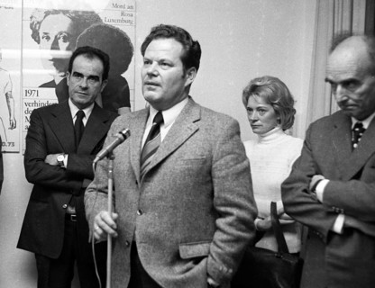 The visit of the head of the French Communist Party Georges Marchais to the German communists of the DKP on 20 October 1973 in Essen. Kurt Bachmann