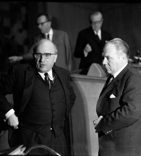 Session of the North Rhine-Westphalian Parliament in 1965 in Duesseldorf. Heinz Kuehn