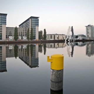The Spree with part of the Treptowers