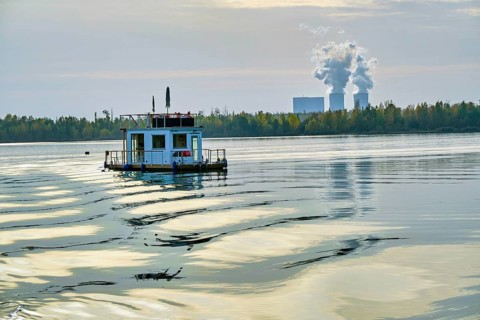 Lake Stoermthal recreation area near Leipzig