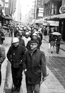 With a spontaneous strike and demonstration