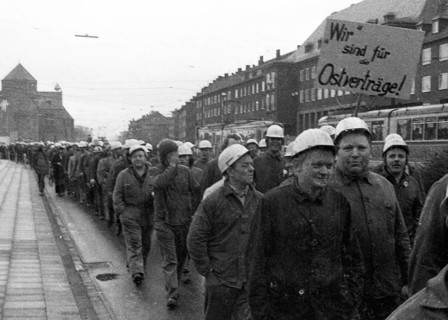The detente policy of Willy Brandt and his SPD-FDP coalition was controversial. Spontaneously