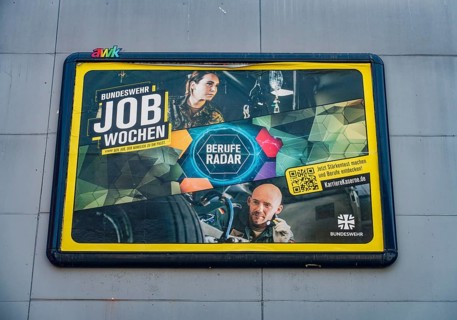 Large poster advertising for the Bundeswehr