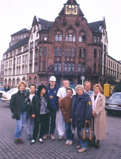 Dortmund. Works councillors in front of the town hall ca. 1987-8